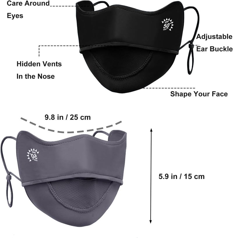 YUANST 2Pcs UV Face Mask, Sun Masks for Women, Cooling Breathable Face Cover for Outdoors, Washable Reusable - Image 5